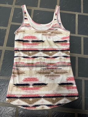 No Boundaries Tie-Dye Scoop Neck Tank - Pink, Brown, Cream
